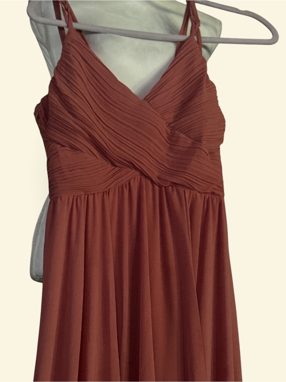 NWT Lulus Women's Rust Rose Slow Dancing lined Maxi Dress V-Neck & lace back SZM - Picture 3 of 7